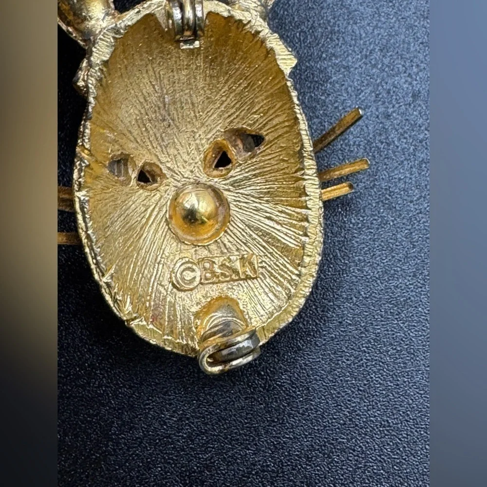 Vintage BSK Gold-Toned Rabbit Easter Bunny Pin Brooch